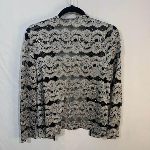 𝅺WOMAN’S formal cardigan. Black and silver. Size medium. Excellent condition. - Picture 5 of 8